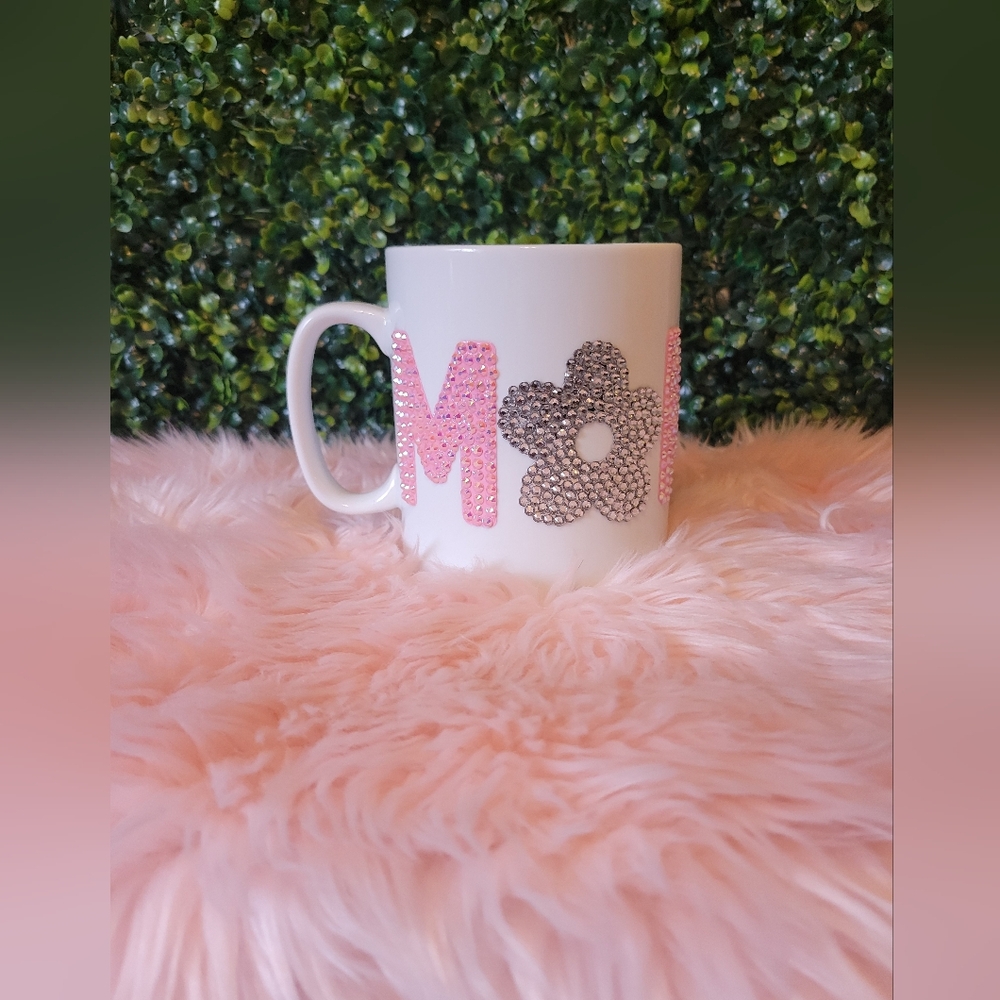 Pink and Silver MOM Mug